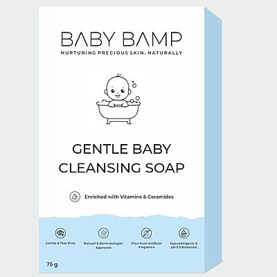BabyBamp – India’s Best Gentle Baby Soap | Ceramides, Aloe & Oatmeal | Soap-Free, Safe for Sensitive Skin (3 × 75g)